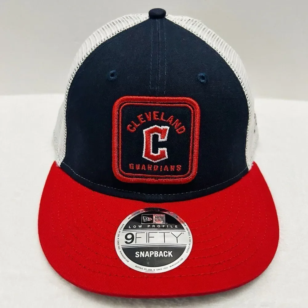 New‎ Era Cleveland Guardians Squared Low 9FIFTY Snapback Hat Adjustable Blue